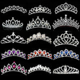Princess Crown Birthday Gift Wedding Silver Crystal Floral Bridal Head Crown