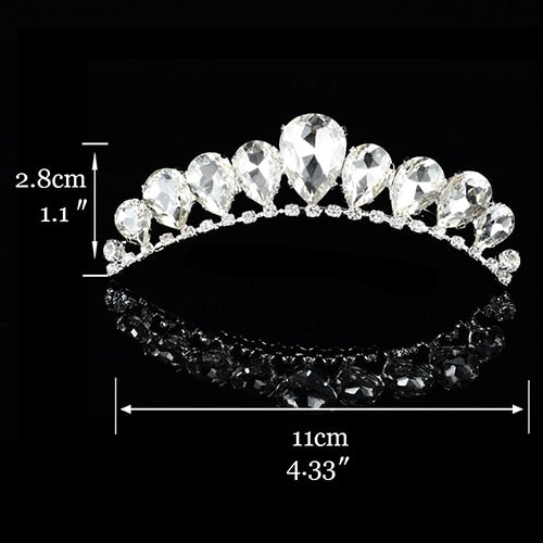 Princess Crown Birthday Gift Wedding Silver Crystal Floral Bridal Head Crown - Acapparelstore