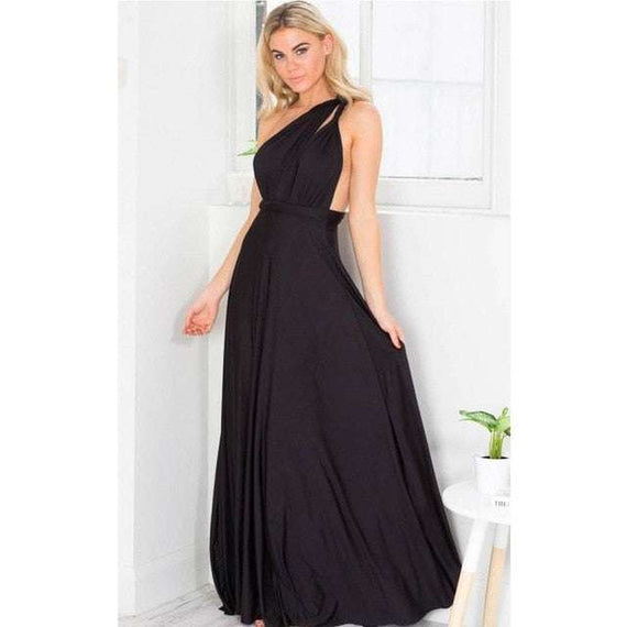 Women's Multiway Wrap Convertible Dress Boho Maxi Club Red Dress