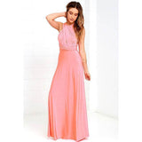 Women's Multiway Wrap Convertible Dress Boho Maxi Club Red Dress