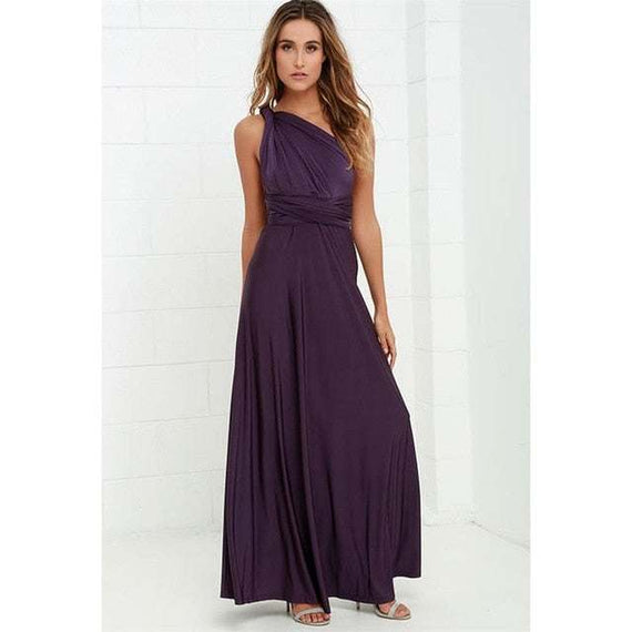 Women's Multiway Wrap Convertible Dress Boho Maxi Club Red Dress