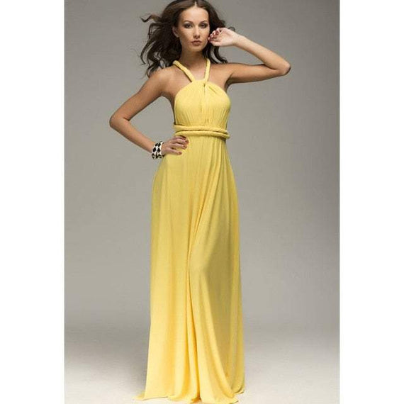 Women's Multiway Wrap Convertible Dress Boho Maxi Club Red Dress