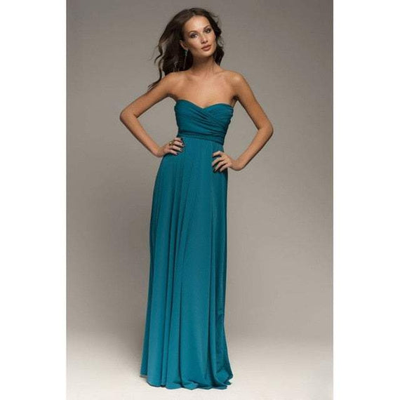 Women's Multiway Wrap Convertible Dress Boho Maxi Club Red Dress