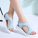 New Woman Summer Wedge Comfortable Sandals Ladies Slip-on Flat Sandals