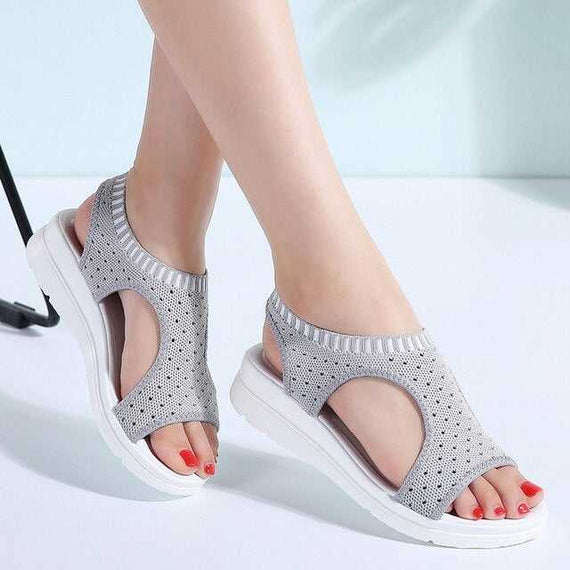 New Woman Summer Wedge Comfortable Sandals Ladies Slip-on Flat Sandals