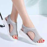 New Woman Summer Wedge Comfortable Sandals Ladies Slip-on Flat Sandals