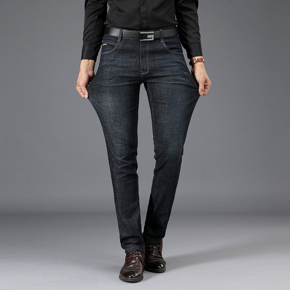 Men's Jeans, European American Style Men's Elastic Cotton Stretch Jeans Pants