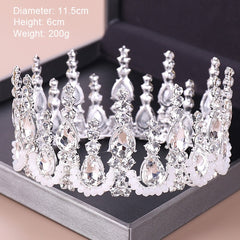 Fashion Silver Color Tiaras Crowns Crystal Queen Princess Diadem Bridal Crown - Acapparelstore
