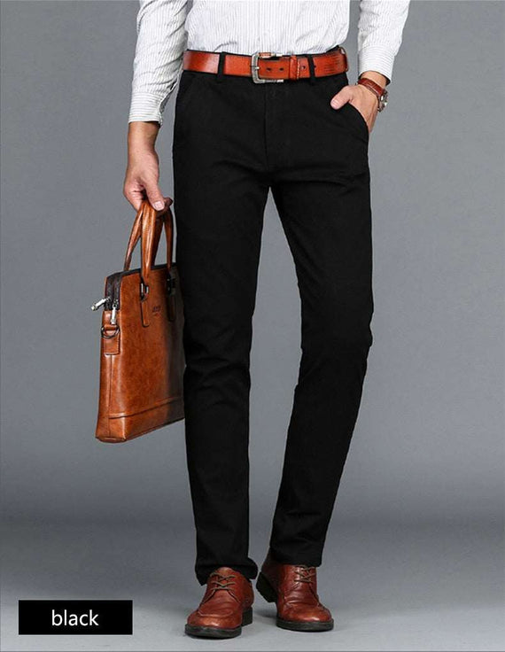 Men's Pants Cotton Casual  Stretch male trouser long Straight Pants
