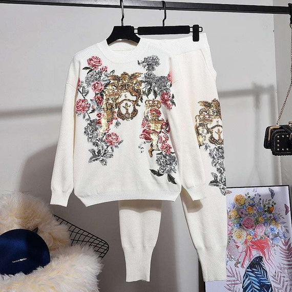 Women's Elegant Autumn Winter Harem Tops Pants Loose Outfit