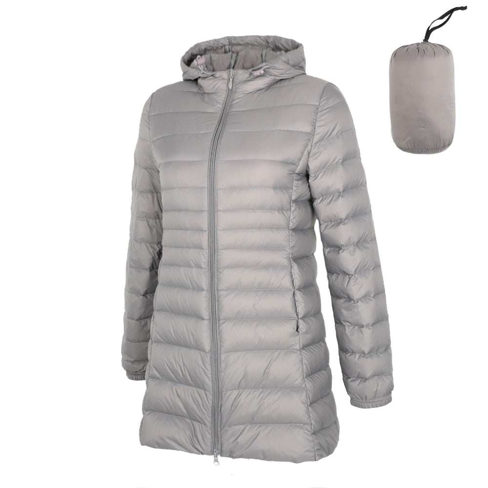 Spring Matte Ultra Light Down Women's Long Jacket Soft Warm Windbreaker - Acapparelstore