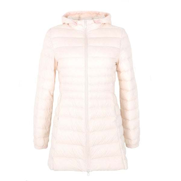 Spring Matte Ultra Light Down Women's Long Jacket Soft Warm Windbreaker