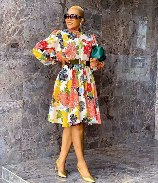 Women's Floral Vintage Dress Long Lantern Sleeves A-Line Dresses
