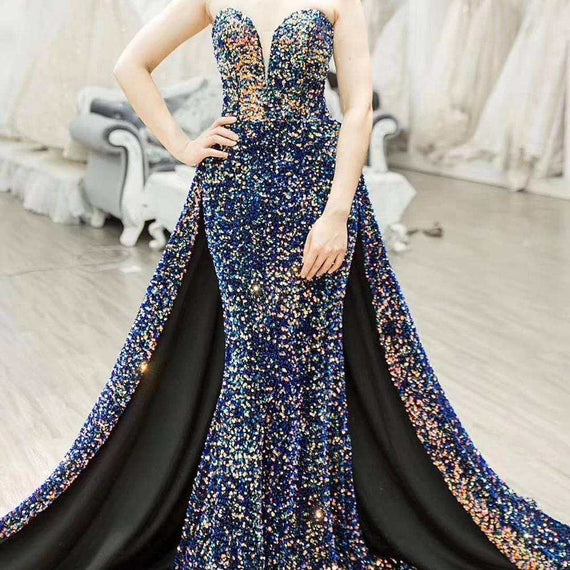 Vintage Evening Dresses Long Robe de Soiree Sexy High Split Backless Dress