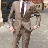 Slim Fit Wedding Tuxedo Groomsmen 2 Piece Custom Made Business Suits