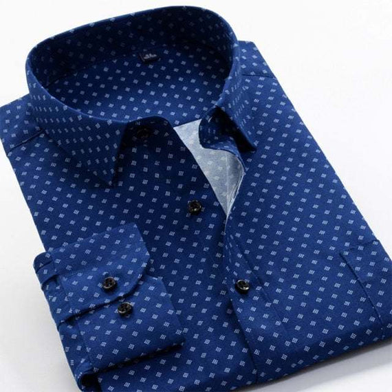 Large Size Flower Print Men's Shirts Fashion Casual Long Sleeve Shirts