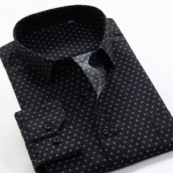 Large Size Flower Print Men's Shirts Fashion Casual Long Sleeve Shirts
