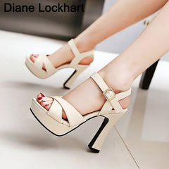 Women's Summer Shoes Thick High Heels Ladies Party shoes - Acapparelstore