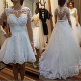 Detachable Train Wedding Dress Lace Appliques Pearls Bridal Gowns