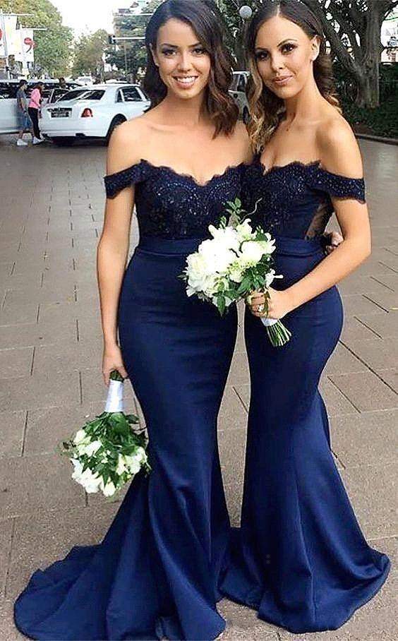 Navy blue maid of honor dress Clearance