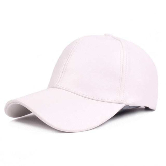 Winter PU Leather Cap Women Men Hat Black White Red Baseball Caps
