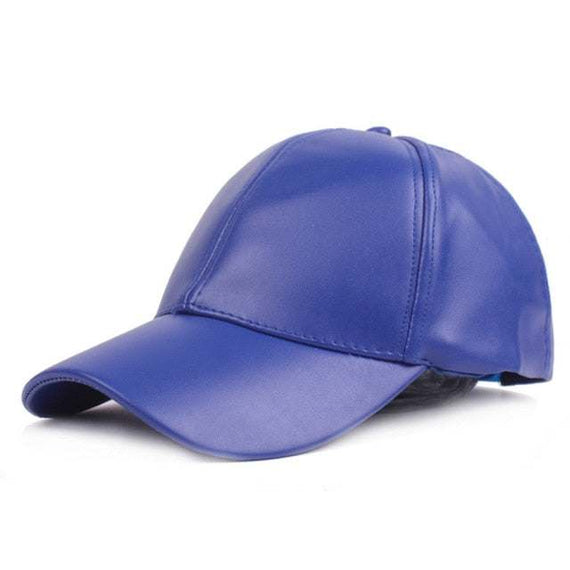 Winter PU Leather Cap Women Men Hat Black White Red Baseball Caps