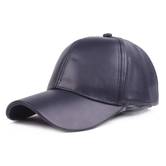 Winter PU Leather Cap Women Men Hat Black White Red Baseball Caps