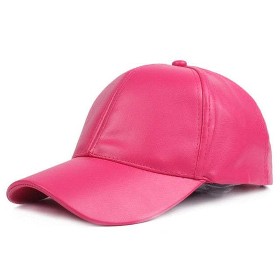 Winter PU Leather Cap Women Men Hat Black White Red Baseball Caps