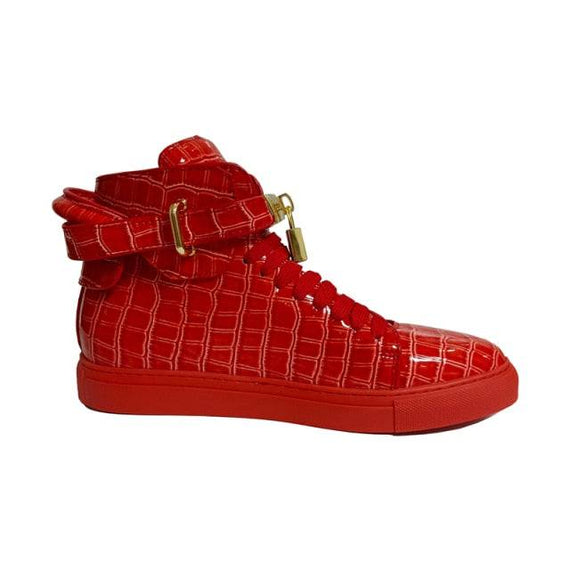 Men's Winter Fur Boots Alligator Pattern Lock Lace Flats Glossy Leather shoes