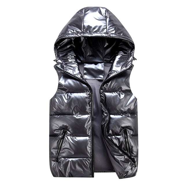 Women's Winter Hooded Vests New Bright Color Thick Warm Waterproof vest - Acapparelstore