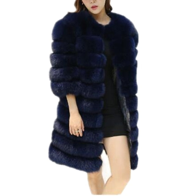 Luxury Super Long Women's Faux Fur Coat Thick Winter Outwear