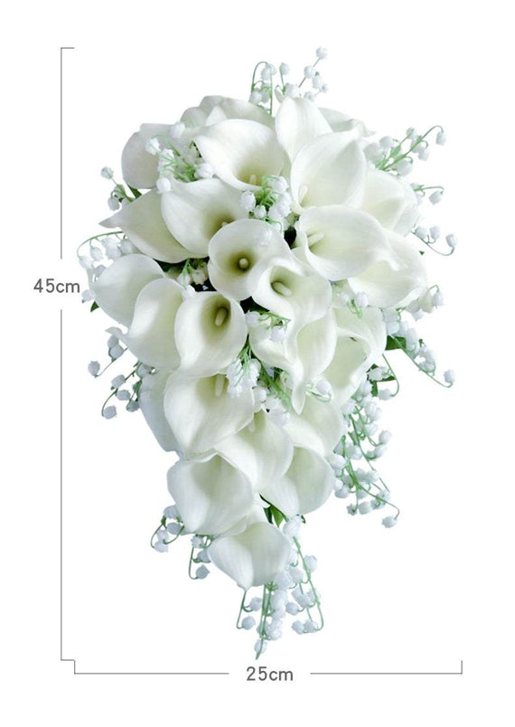 Whitney Wedding Waterfall Bridal Bouquet Fake Calla Lily Lilies Bouquet