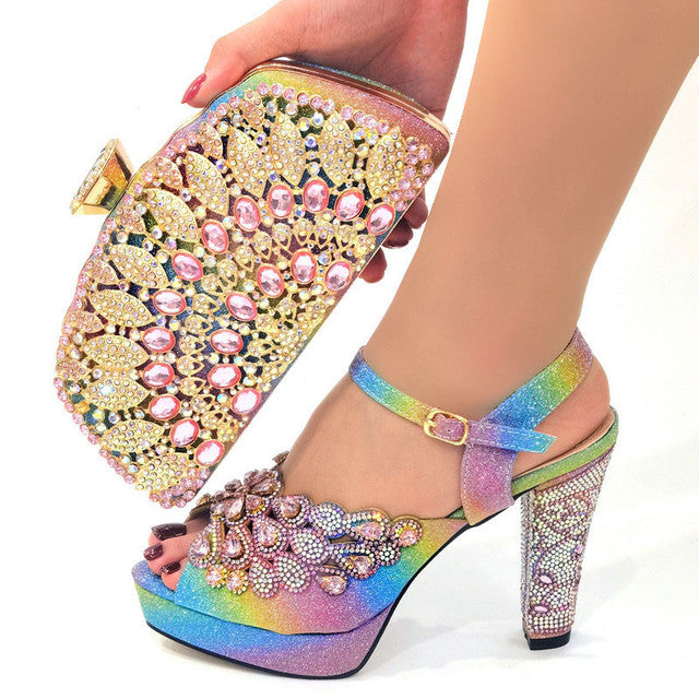 Elegant Italian Design Summer Shoes Rhinestone Party High Heel Sandals - Acapparelstore