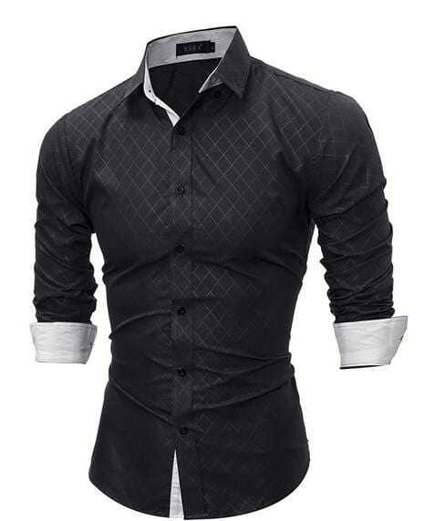 Men's Slim Fit Long Sleeve Casual Social Male Shirt high quality