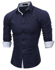 Men's Slim Fit Long Sleeve Casual Social Male Shirt high quality - Acapparelstore