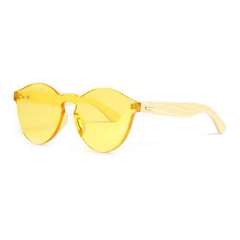 Women's Handmade Yellow Color  Bamboo Sunglasses - Acapparelstore