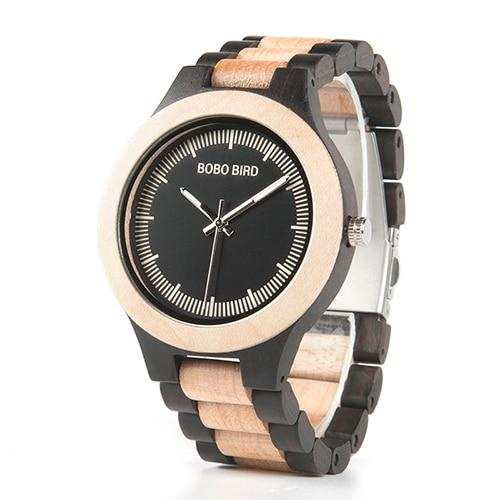 Male Quartz Antique Bobo Brid Wooden Watches with Wooden Band - Acapparelstore