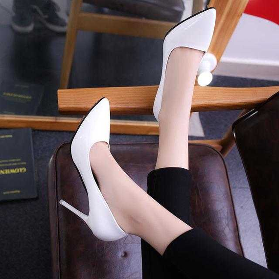 Pointed Toe Pumps Leather Dress Shoes High Heels