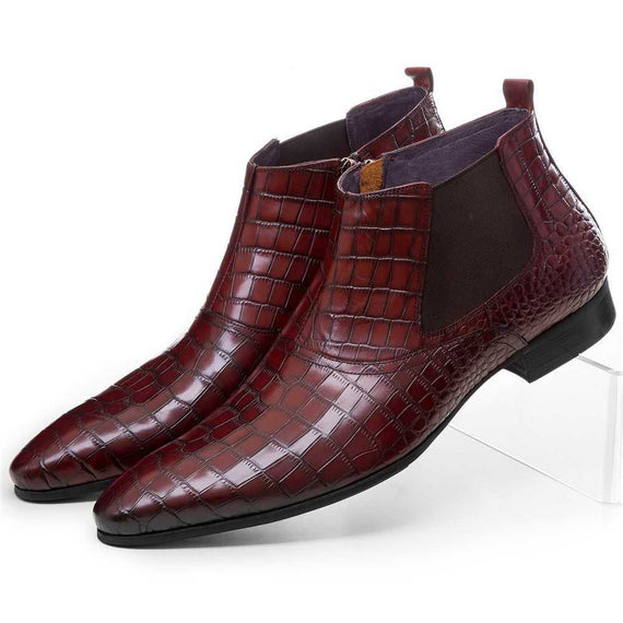Men's ankle boots genuine leather business dress shoes Size 5.5-10.5