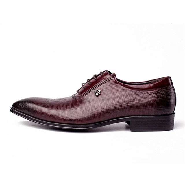 Vintage Men's oxford shoes red wine black 100% genuine cow leather shoes Size 6.5-10 - Acapparelstore