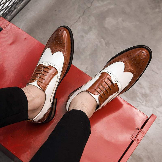 New Mixed Colors Men Shoes Vintage British Cow Leather Shoes