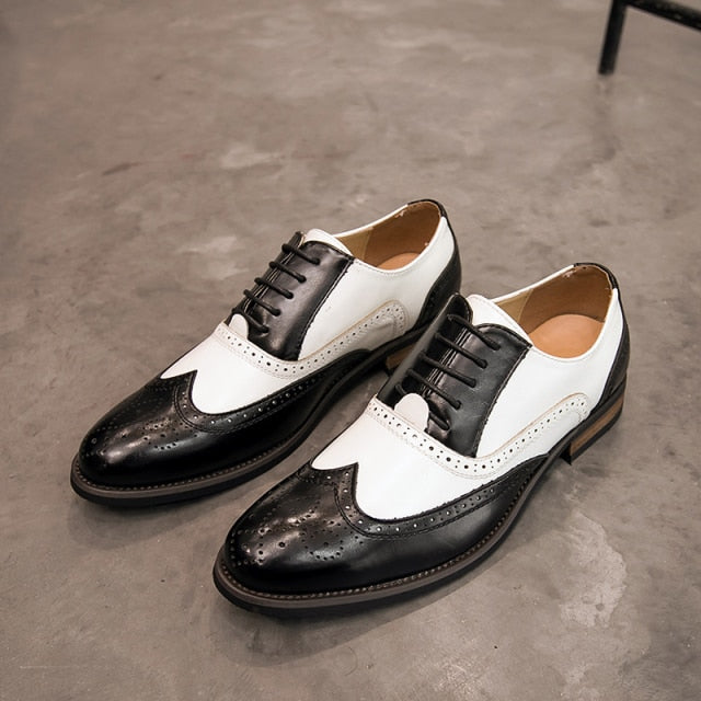 New Mixed Colors Men Shoes Vintage British Cow Leather Shoes - Acapparelstore