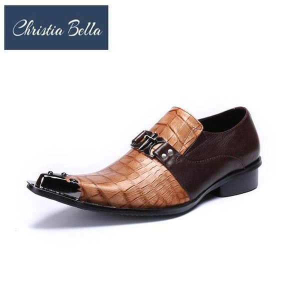 Men's Snakeskin Shoes Genuine Leather Handmade British Shoes
