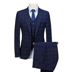 Royal Blue 3 Pieces Mens Slim Fit Wedding Suits weed Wool Tuxedos - Acapparelstore