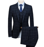 Royal Blue 3 Pieces Mens Slim Fit Wedding Suits weed Wool Tuxedos