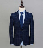 Royal Blue 3 Pieces Mens Slim Fit Wedding Suits weed Wool Tuxedos