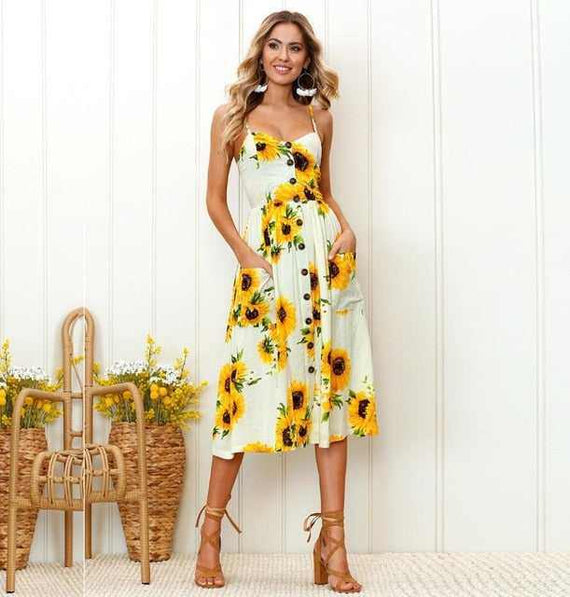 Casual Vintage Women Summer Sexy Dress