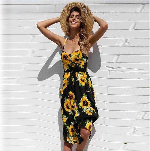 Casual Vintage Women Summer Sexy Dress