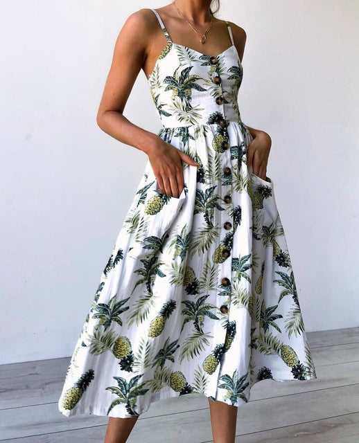 Casual Vintage Women Summer Sexy Dress