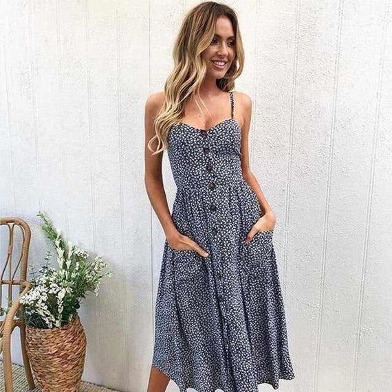 Casual Vintage Women Summer Sexy Dress